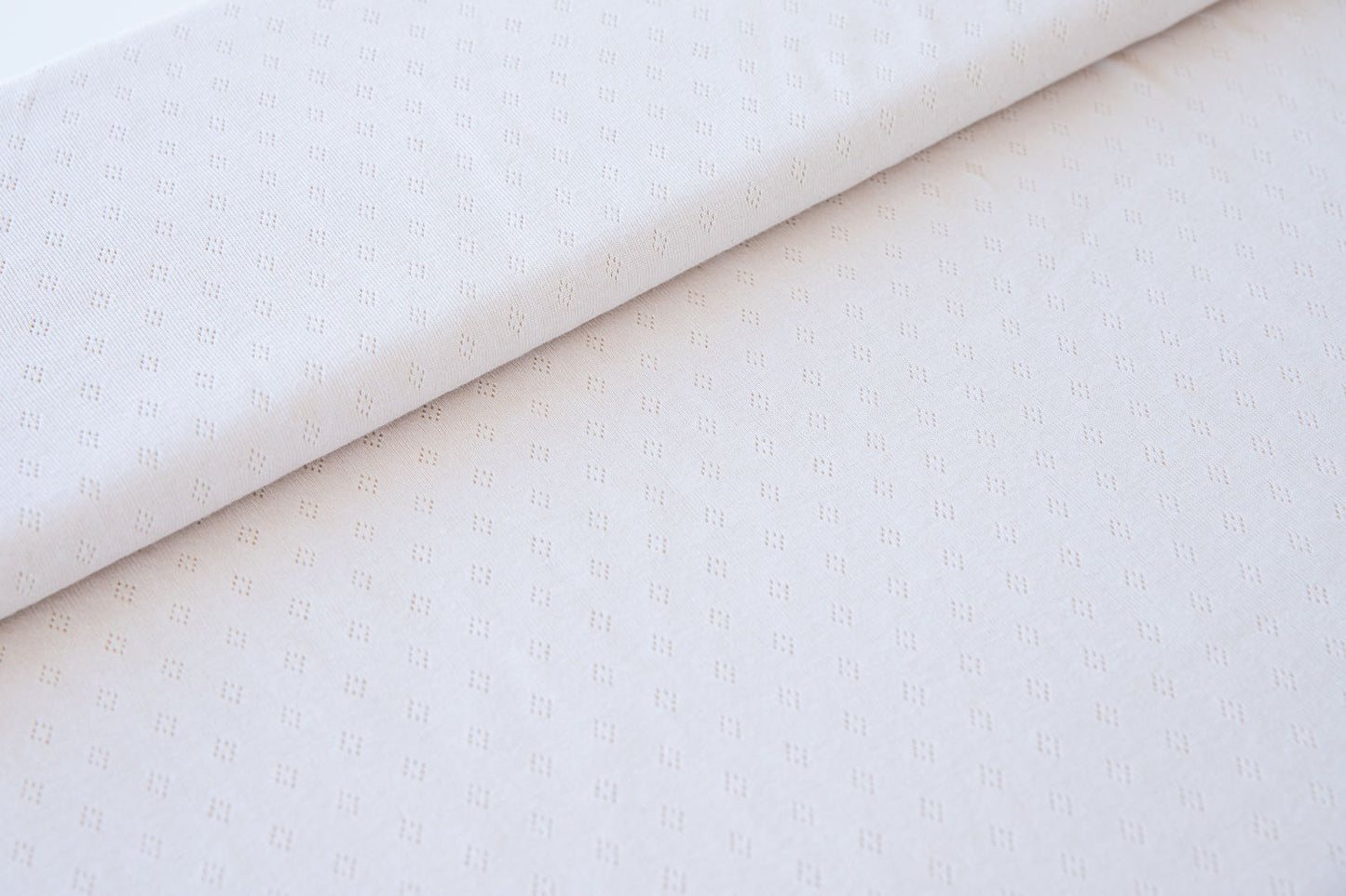 100% Cotton Pointelle - Beige (OEKO-TEX Standard 100)