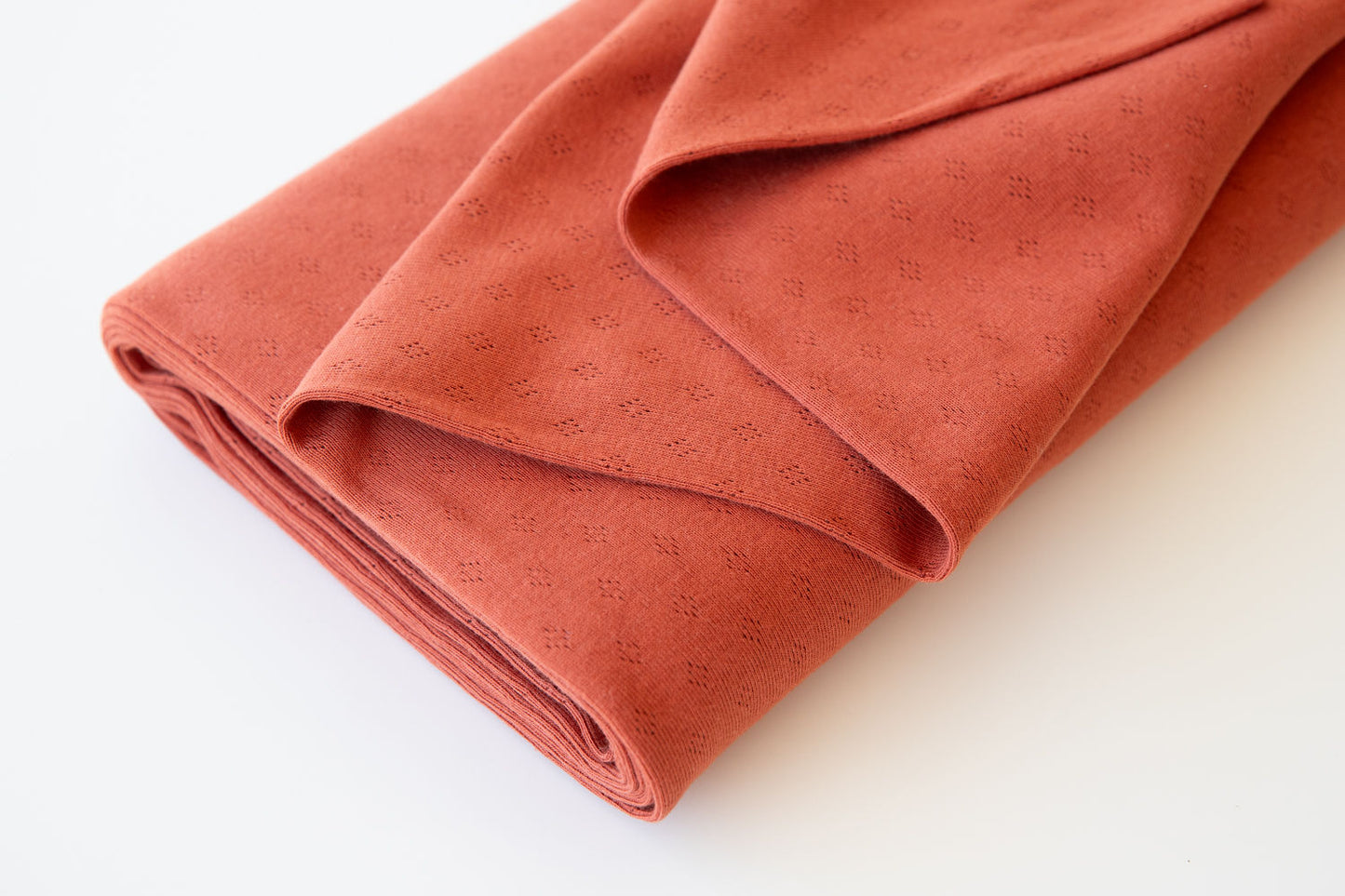 100% Cotton Pointelle - Brick (OEKO-TEX Standard 100)