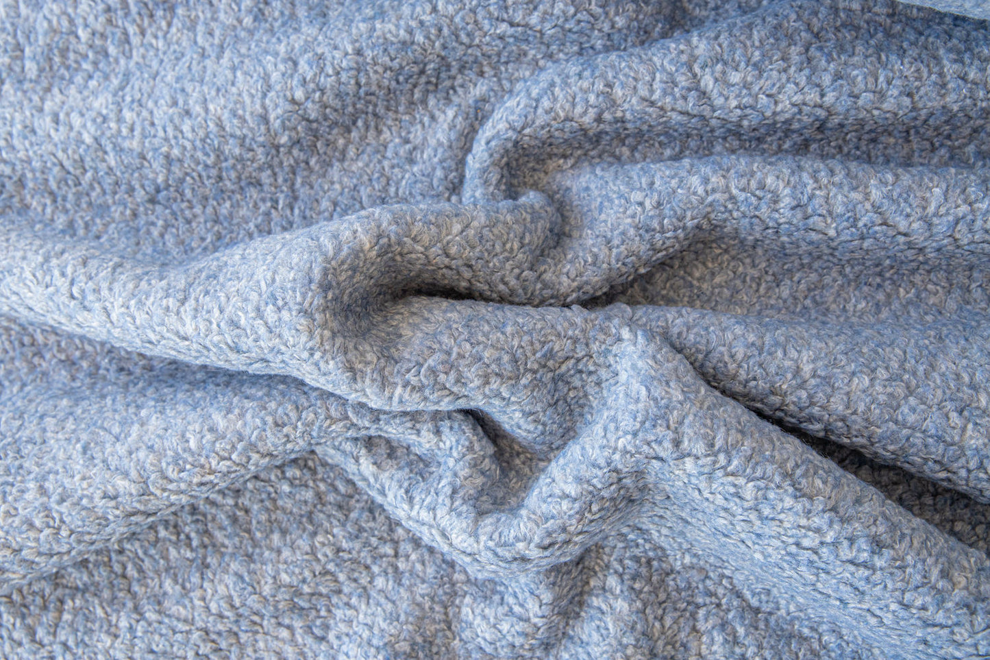 Wool Sherpa Fleece - Cornflower Blue