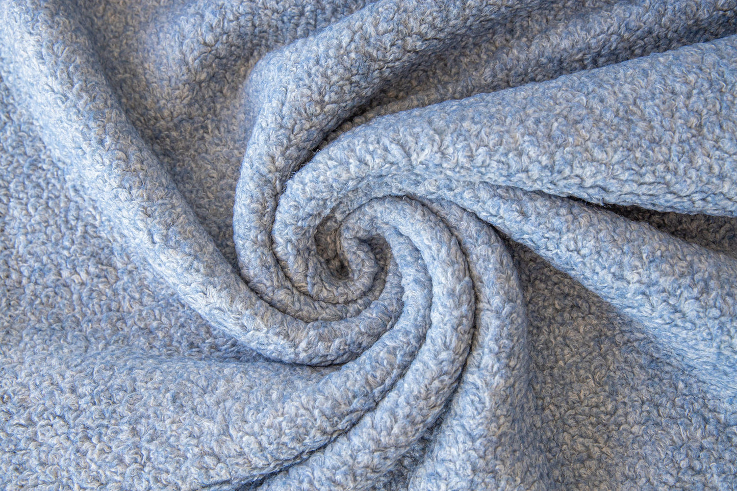 Wool Sherpa Fleece - Cornflower Blue