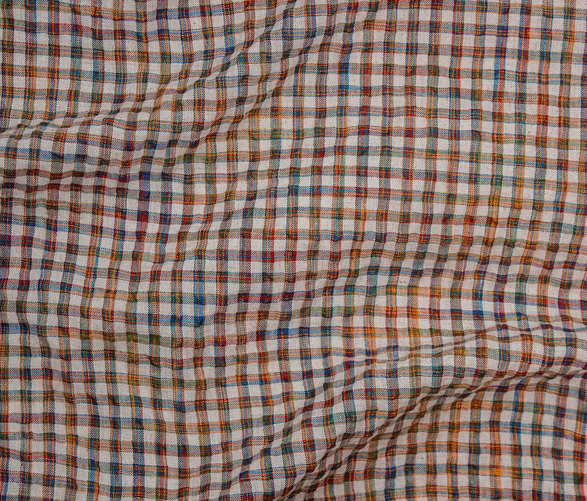 Painter's Plaid Seersucker - Mustard & Red