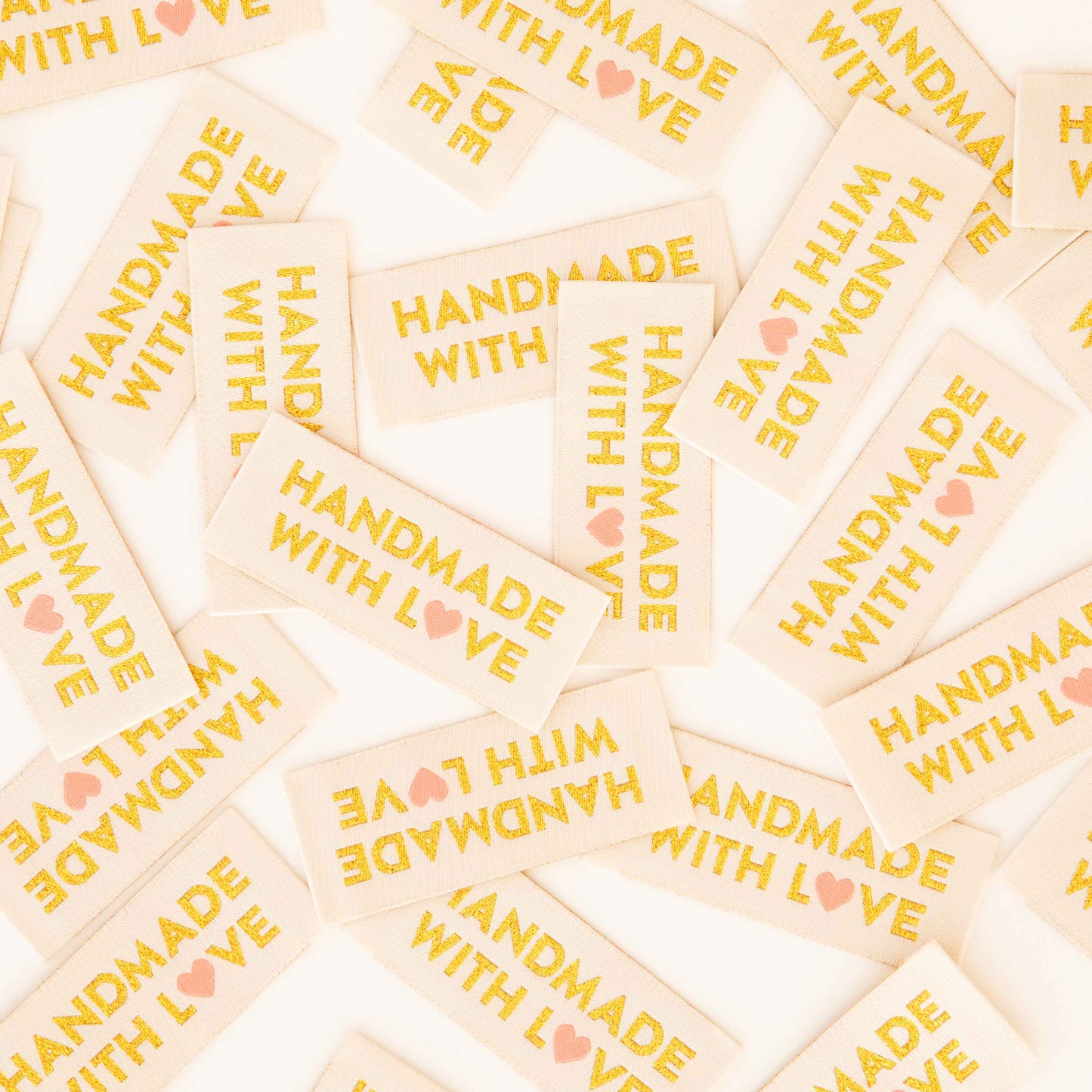 Handmade with Love Gold Woven Labels