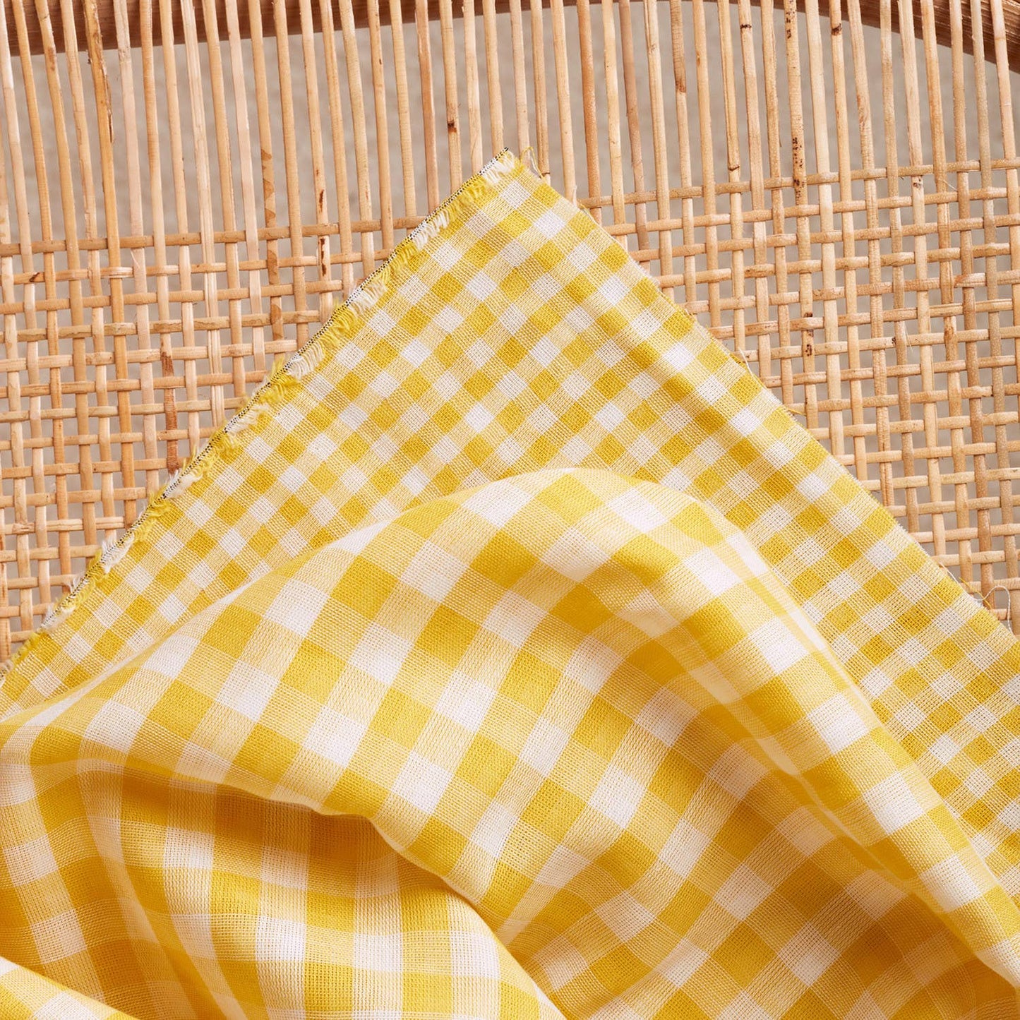 Oeko-Tex Certified Lemon Gingham Double Gauze