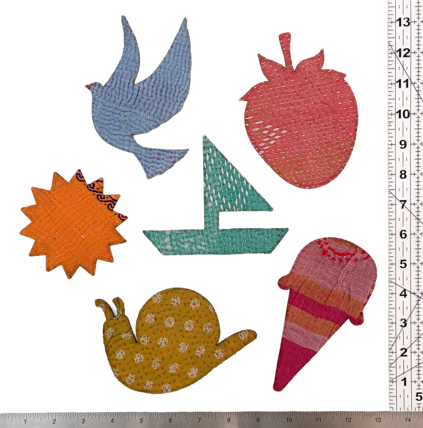 Iron-on Kantha Patches - Medium
