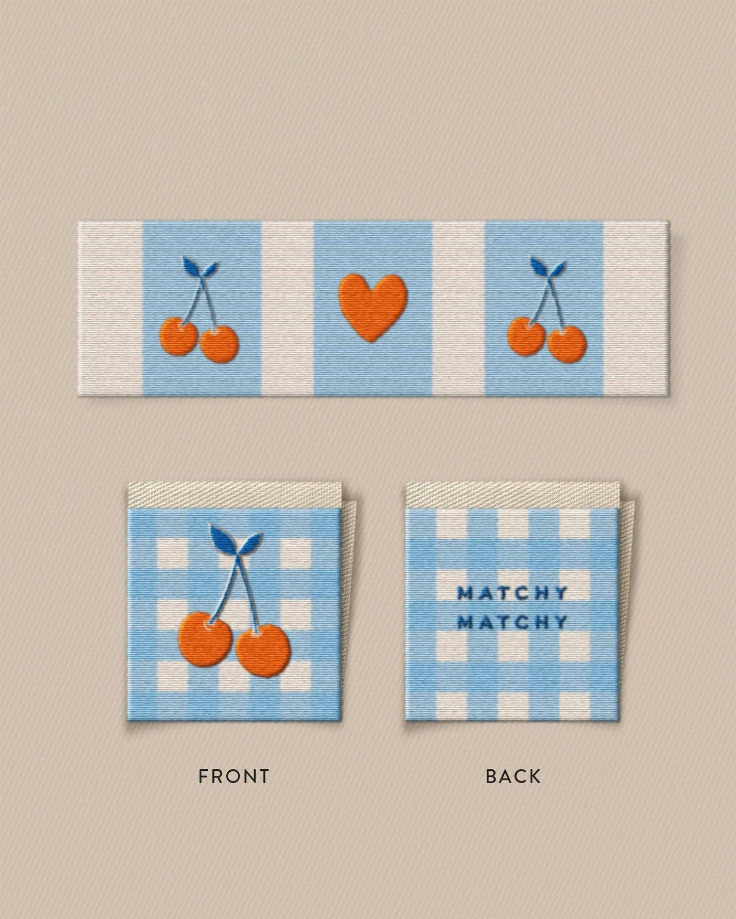 Cherries Square and Rectangle Garment Labels