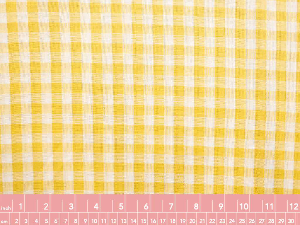 Oeko-Tex Certified Lemon Gingham Double Gauze