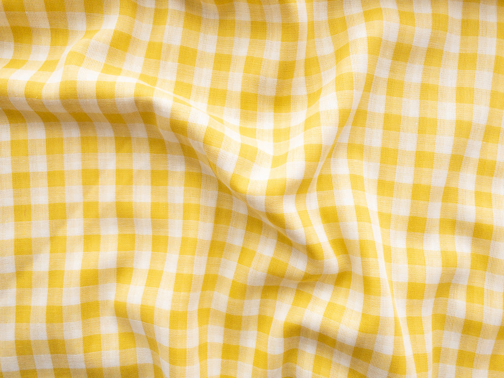 Oeko-Tex Certified Lemon Gingham Double Gauze
