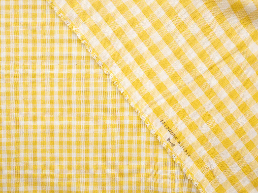 Oeko-Tex Certified Lemon Gingham Double Gauze