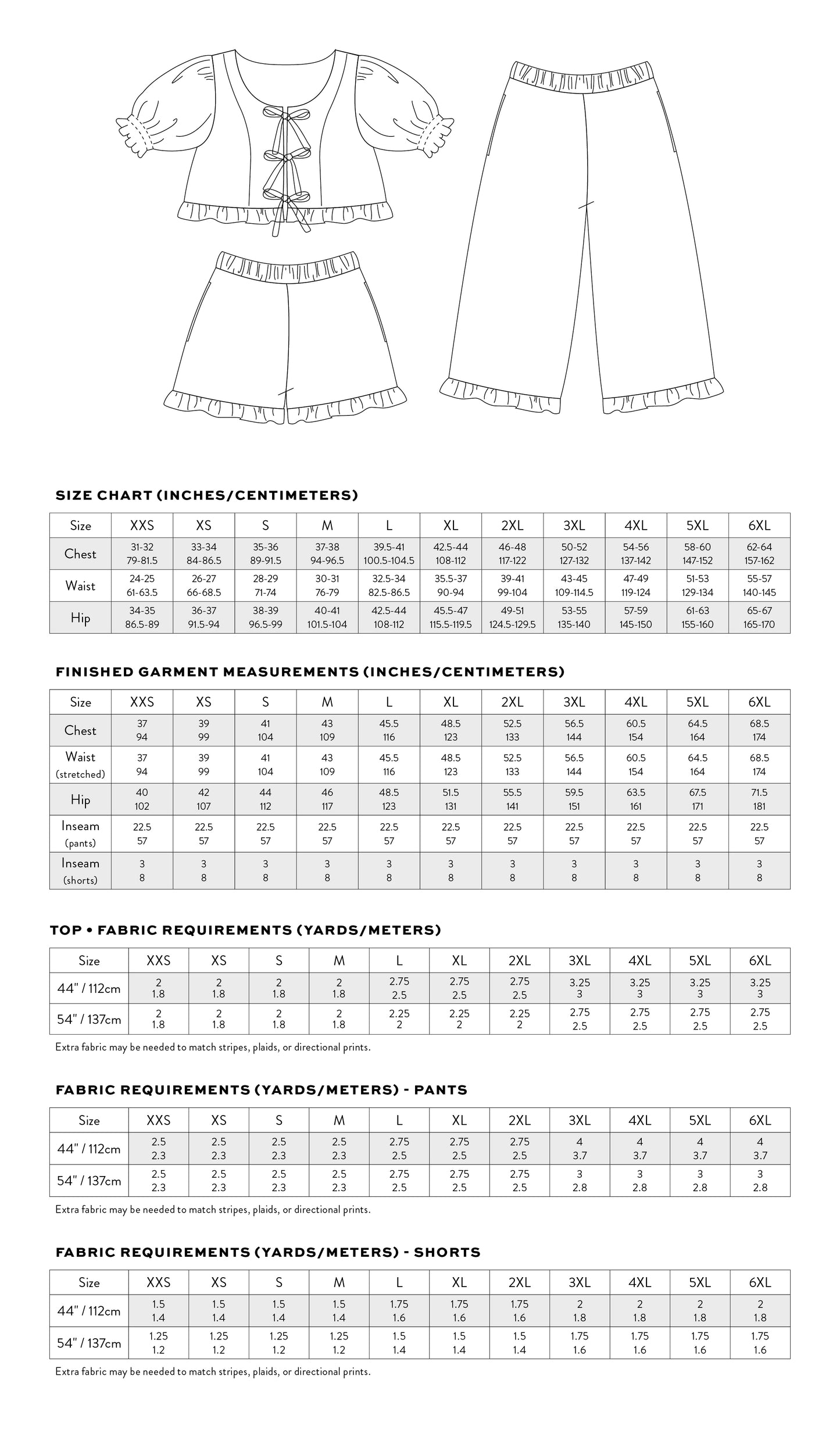 Matchy Matchy Sewing Club Ruffle Bruch Set - PDF Pattern