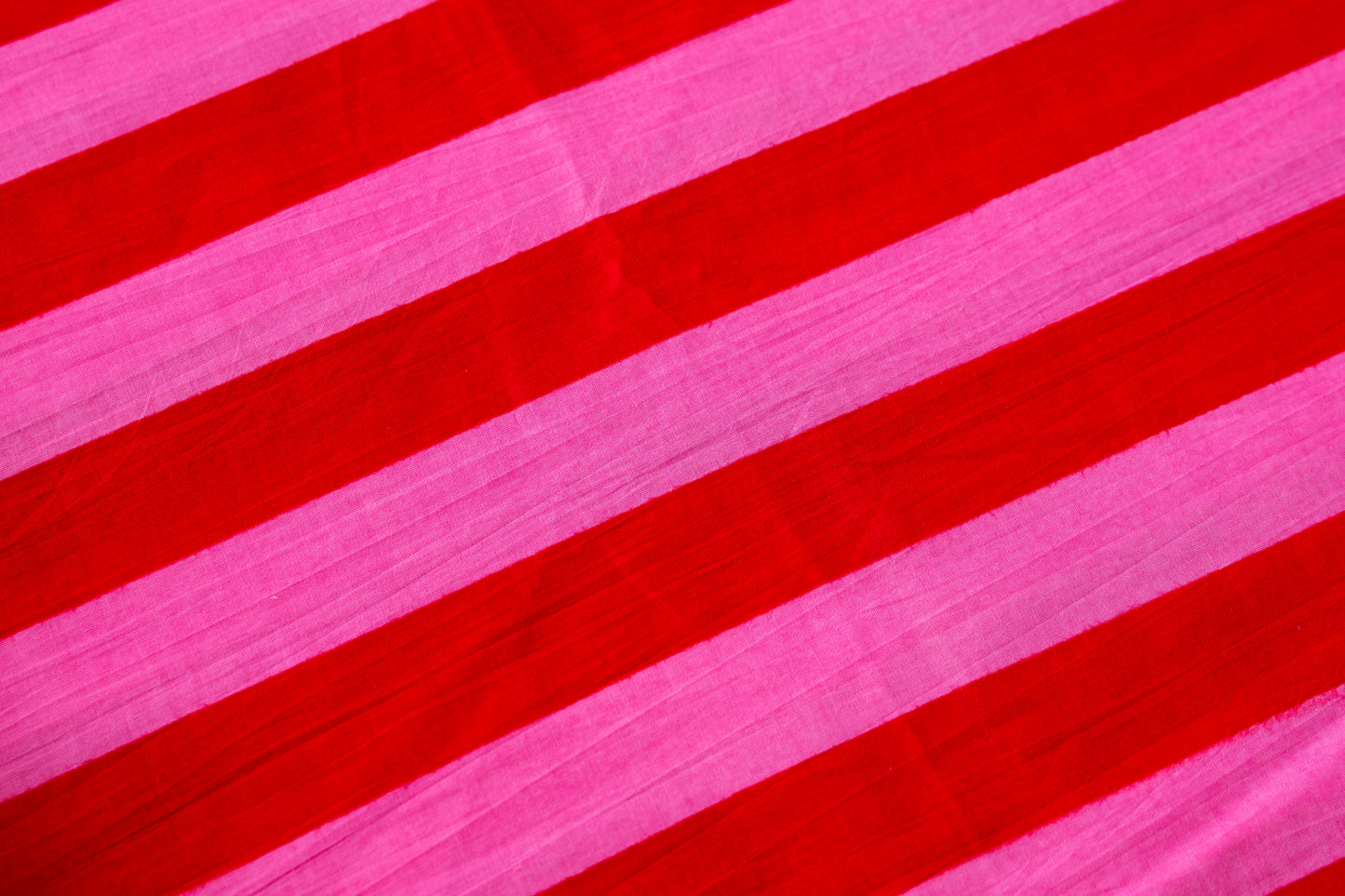 Indian Cotton Screen Print - Hot Pink Bold Stripe