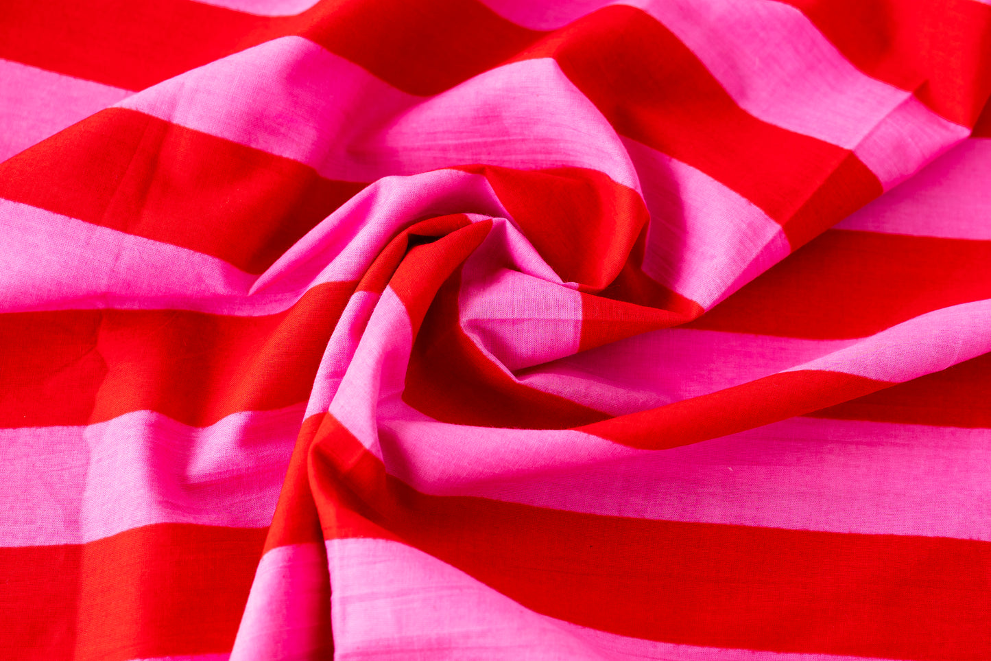Indian Cotton Screen Print - Hot Pink Bold Stripe