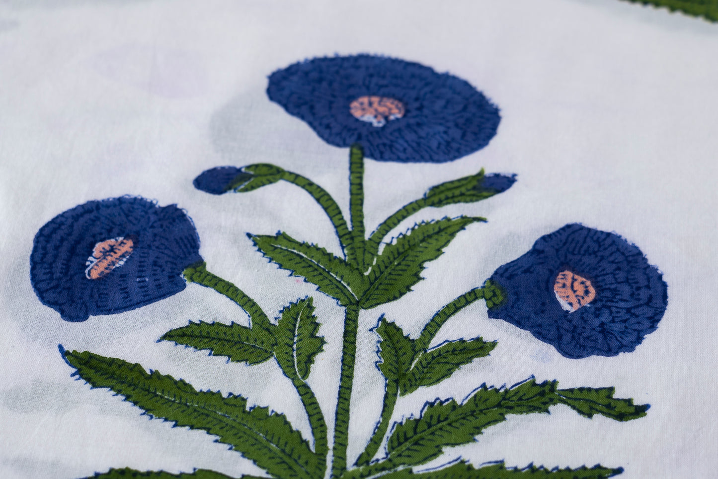 Indian Block Print - Mughal Buta (Large Blue Floral)
