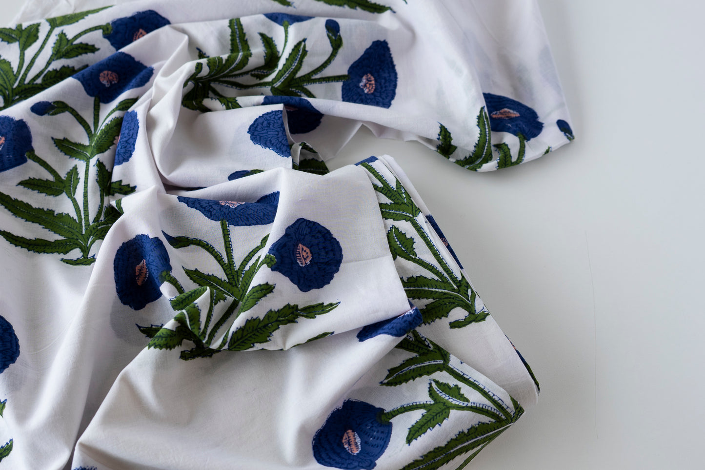 Indian Block Print - Mughal Buta (Large Blue Floral)