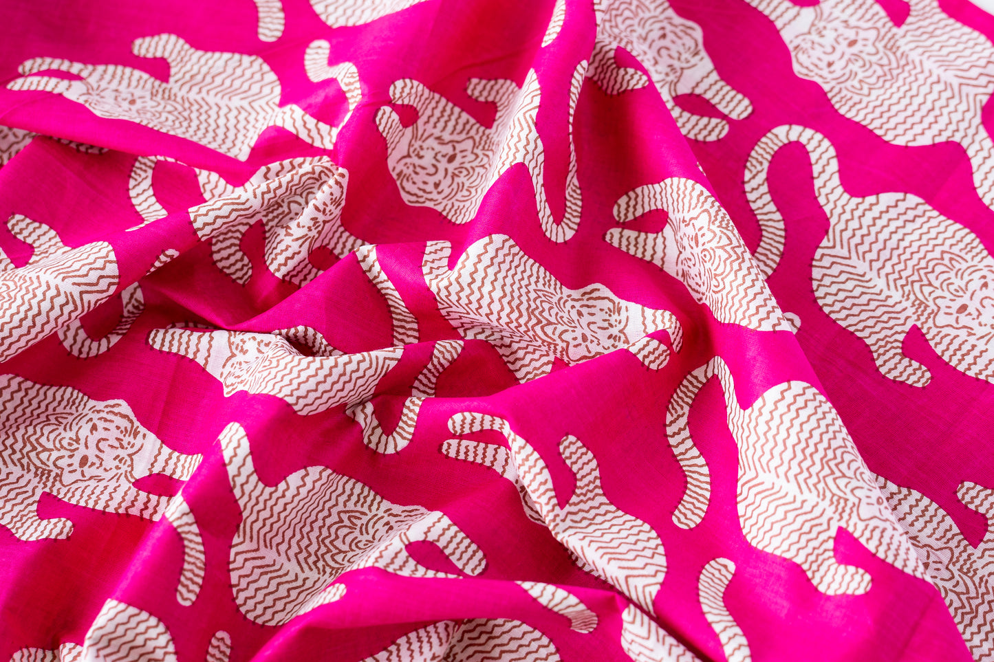 Indian Cotton Screen Print - Tigers