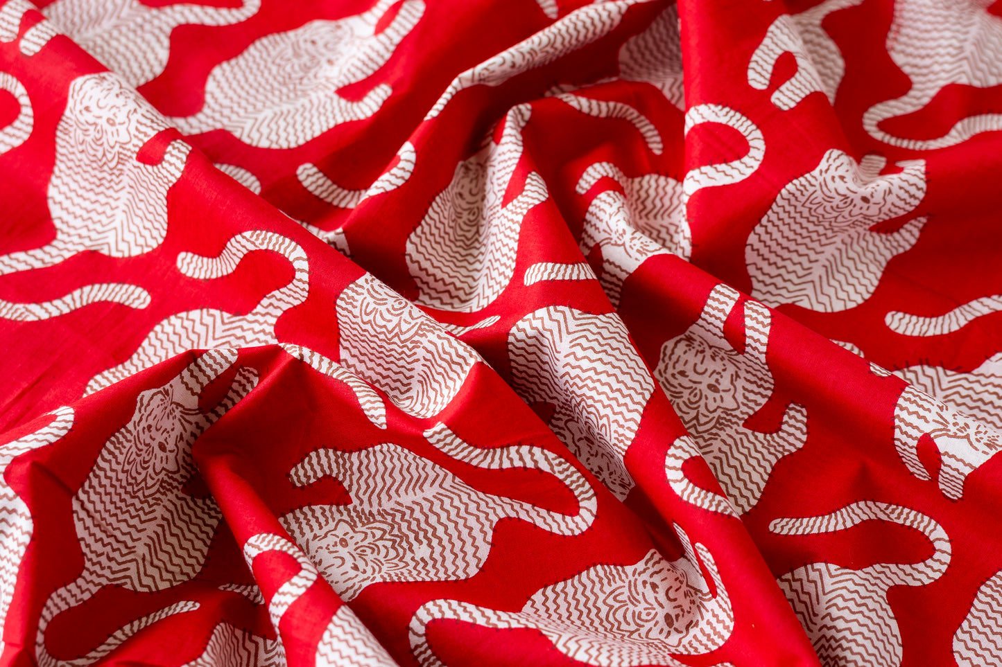 Indian Cotton Screen Print - Tigers