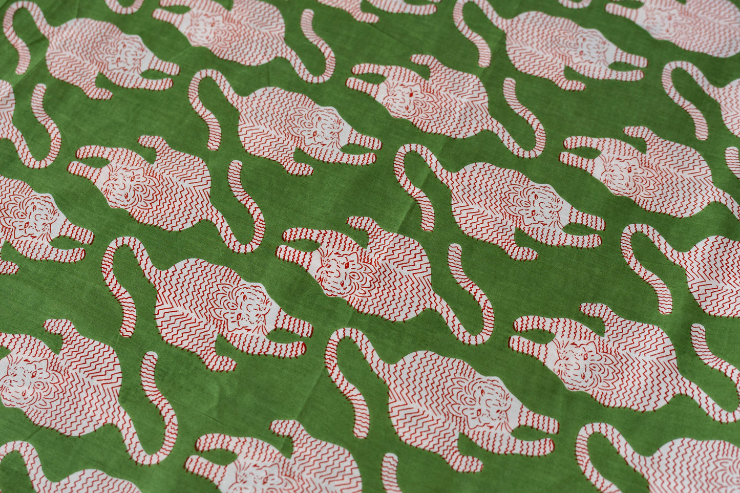 Indian Cotton Screen Print - Tigers