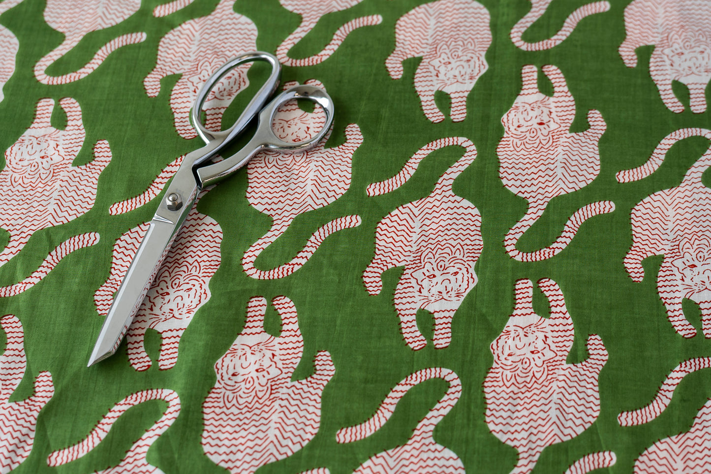 Indian Cotton Screen Print - Tigers