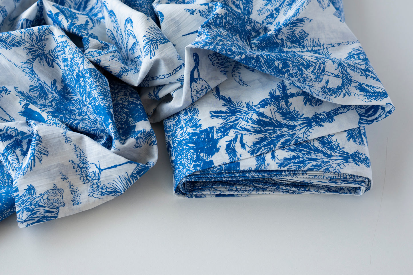 Indian Cotton Screen Print - Blue Tropics