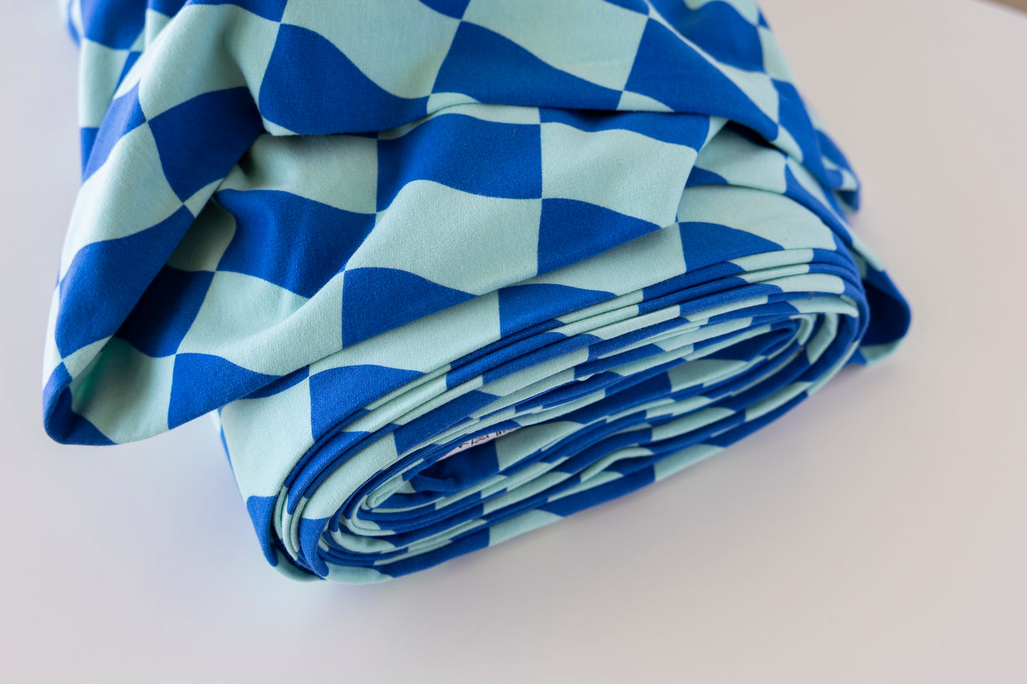 Sweatshirt Fleece - Blue Check (OEKO-TEX Standard 100)