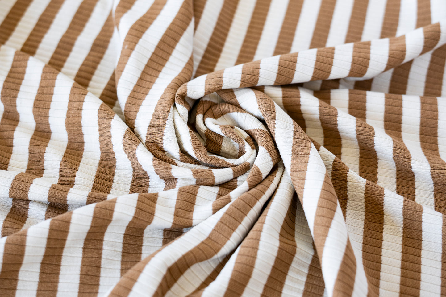 Yarn Dyed Stripe Rib - Cinnamon