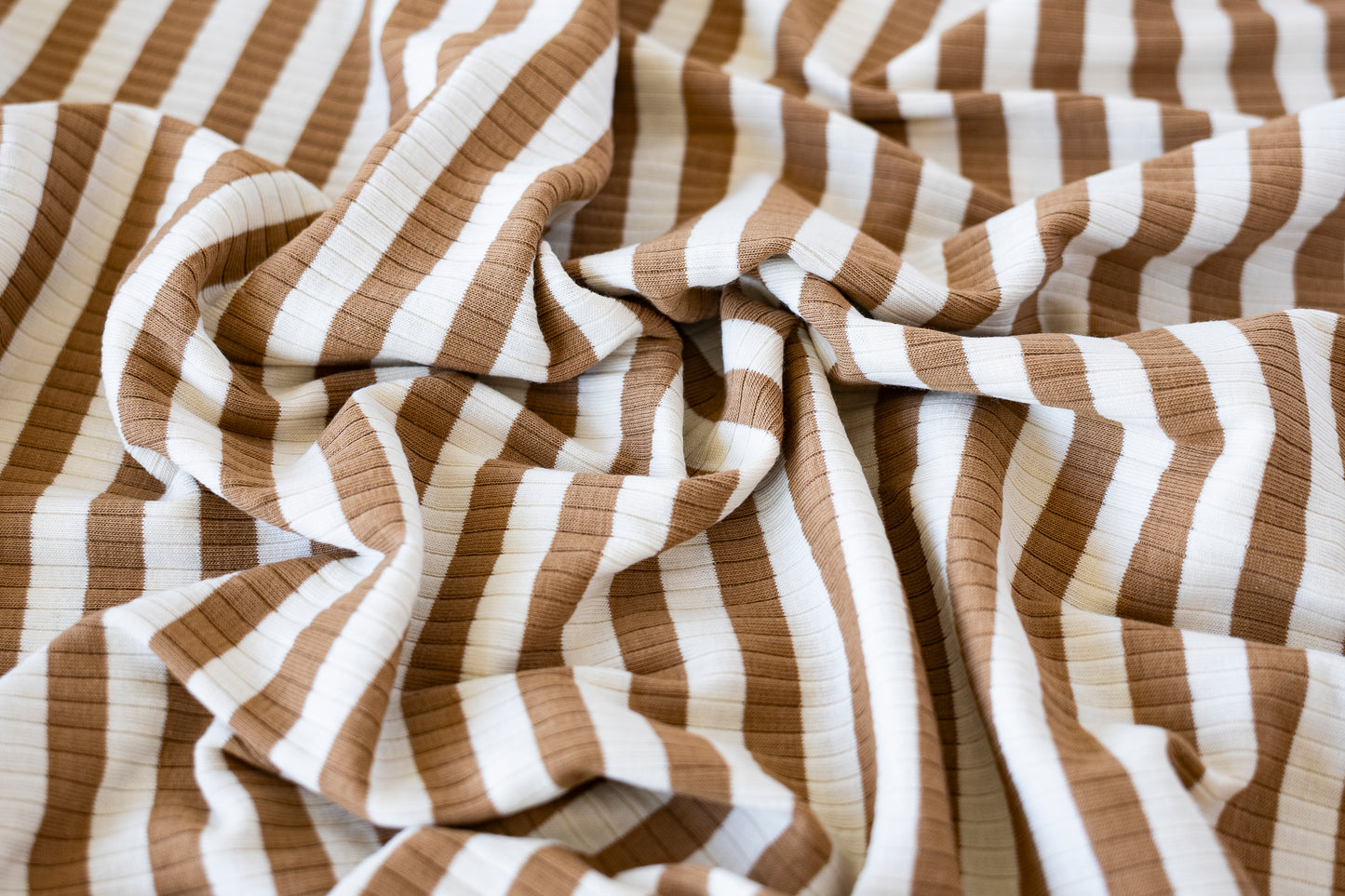 Yarn Dyed Stripe Rib - Cinnamon
