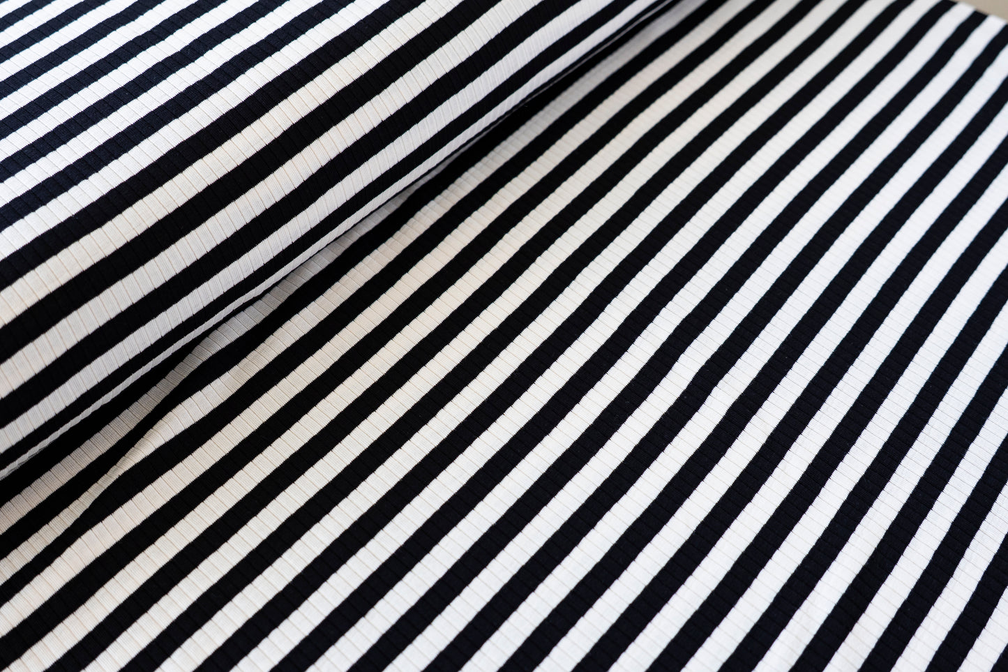 Yarn Dyed Stripe Rib - Black