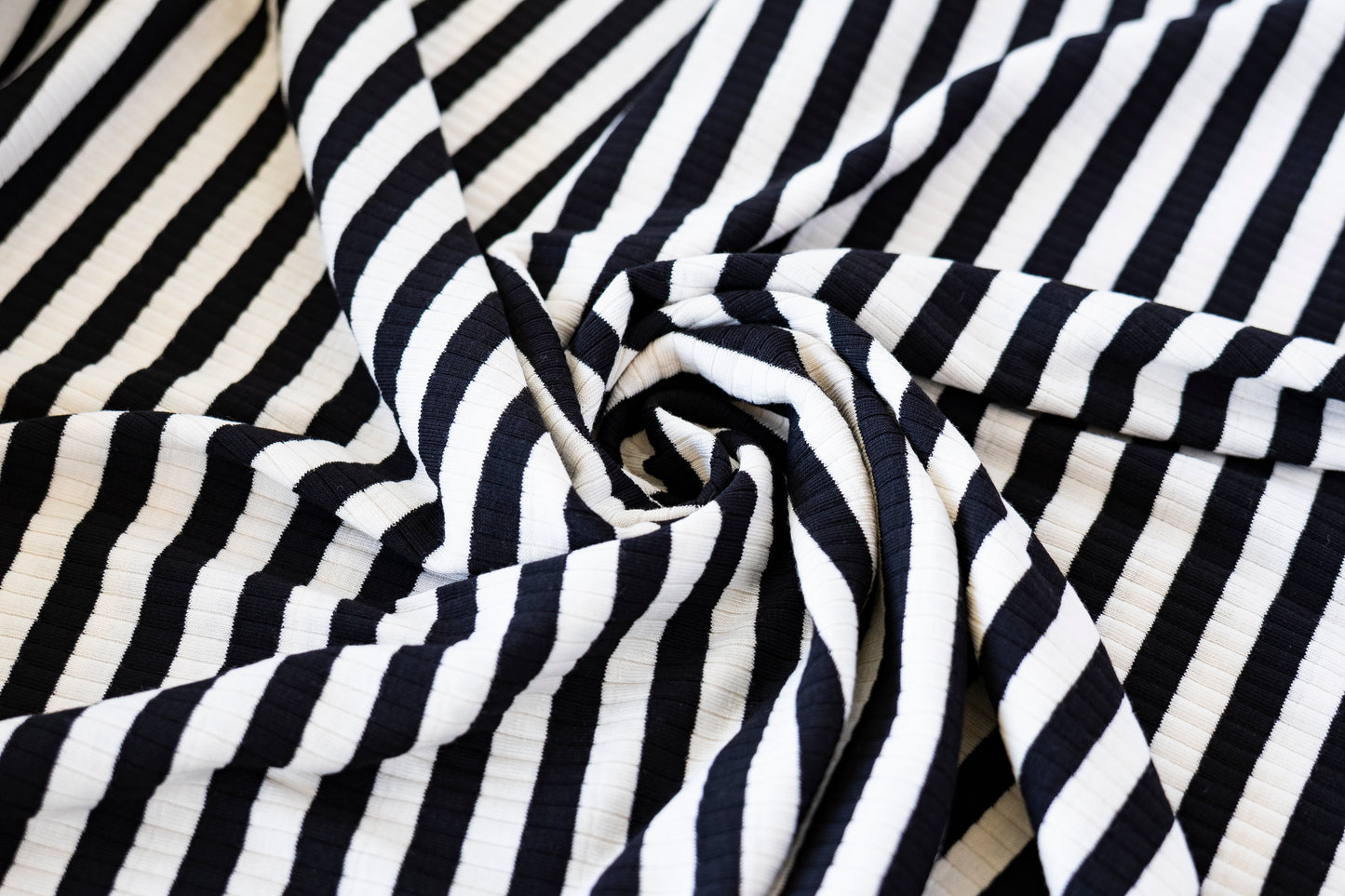 Yarn Dyed Stripe Rib - Black