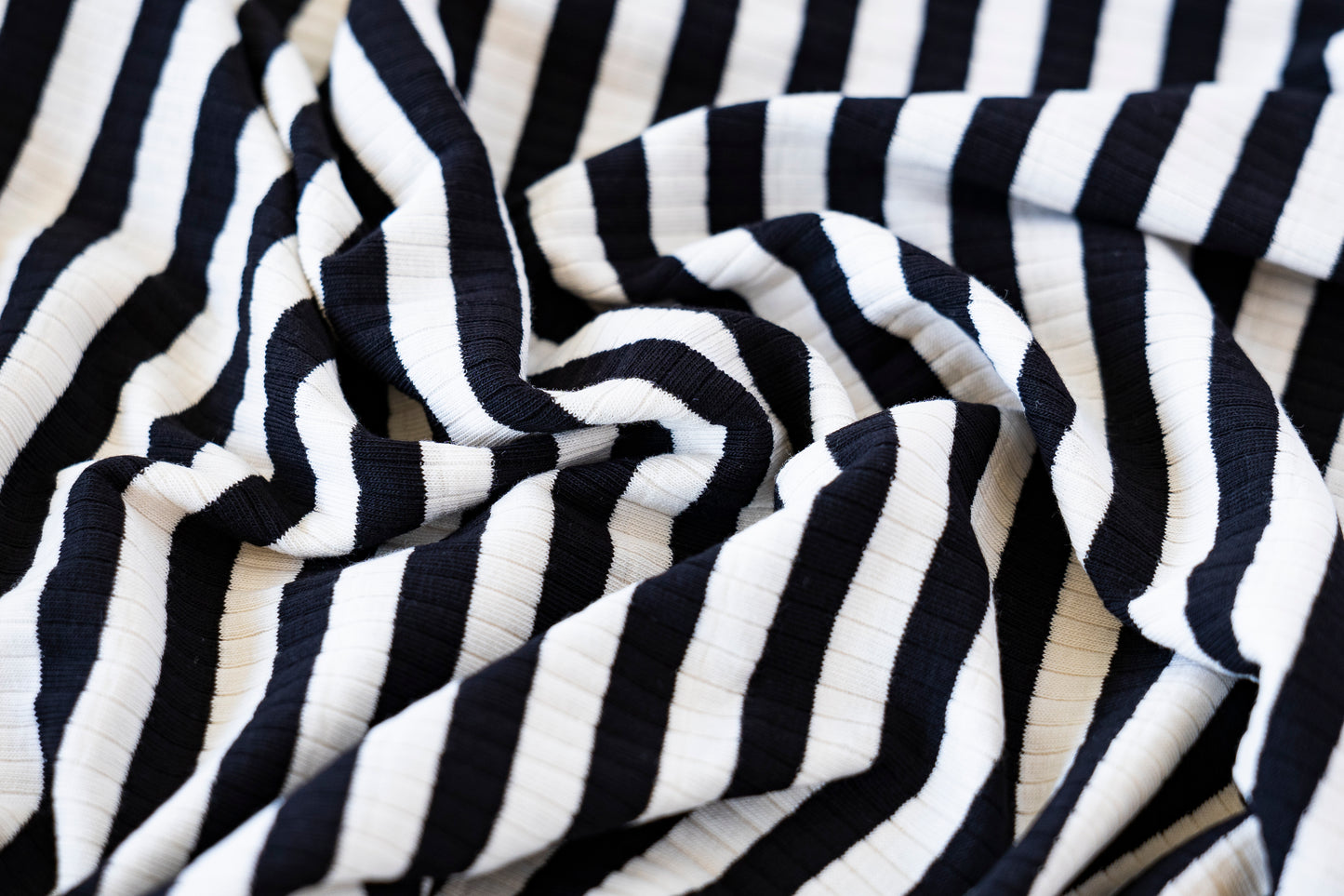 Yarn Dyed Stripe Rib - Black