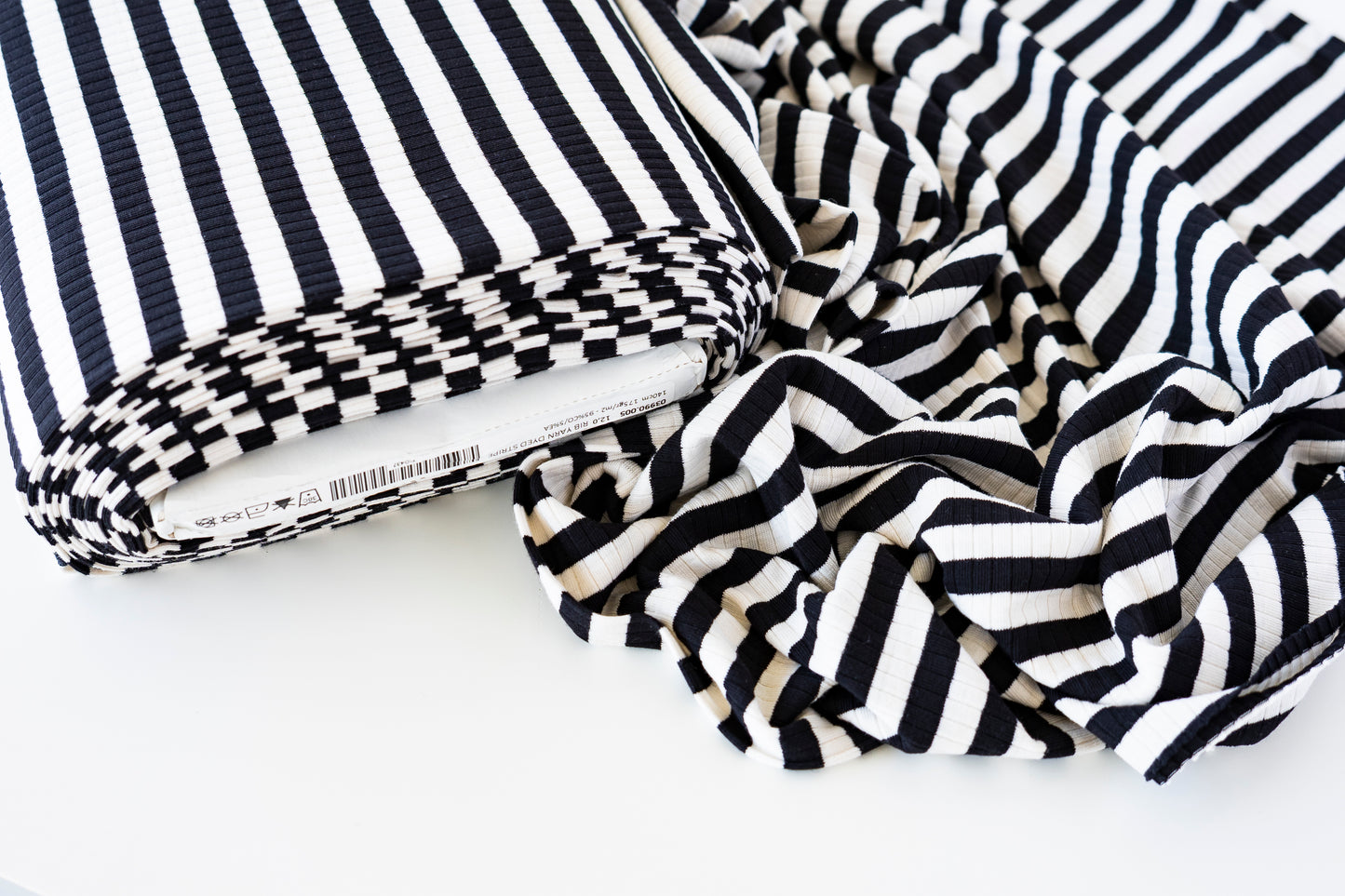 Yarn Dyed Stripe Rib - Black
