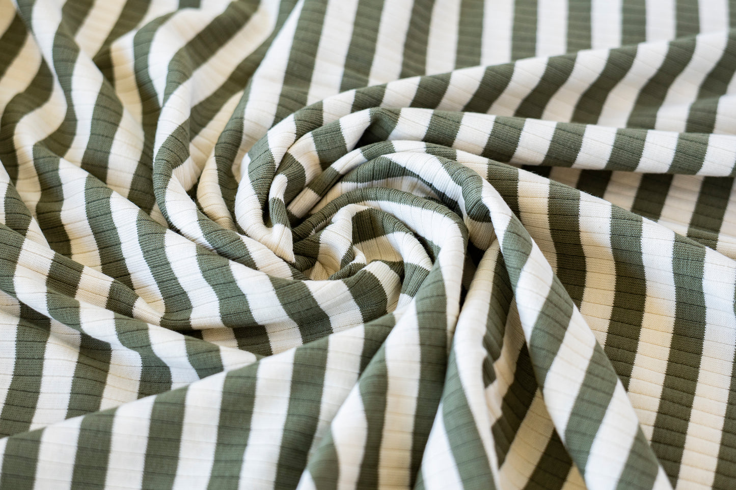 Yarn Dyed Stripe Rib - Pickle