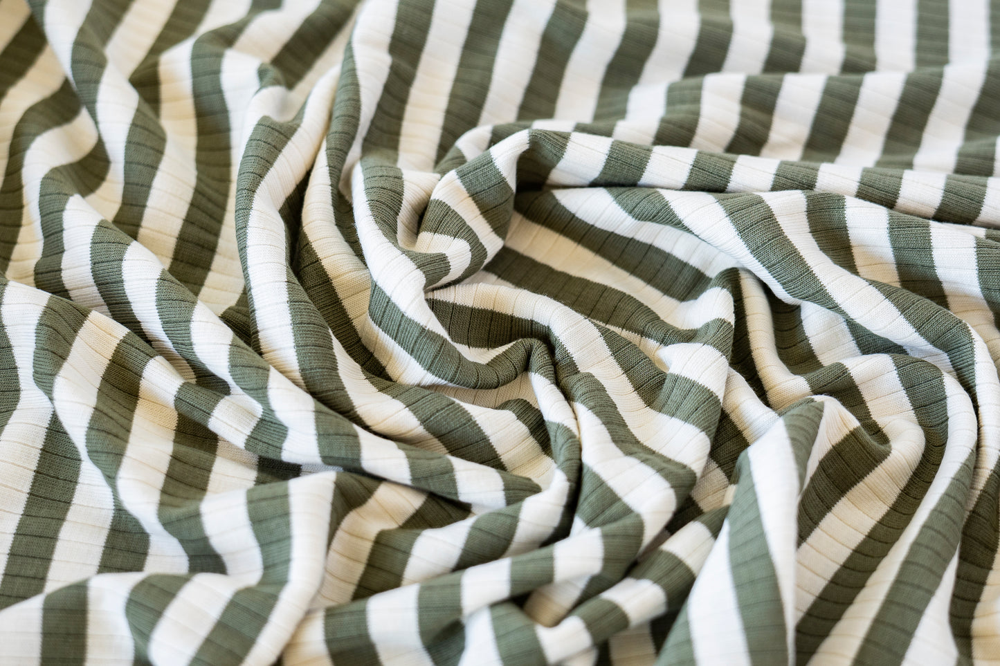 Yarn Dyed Stripe Rib - Pickle