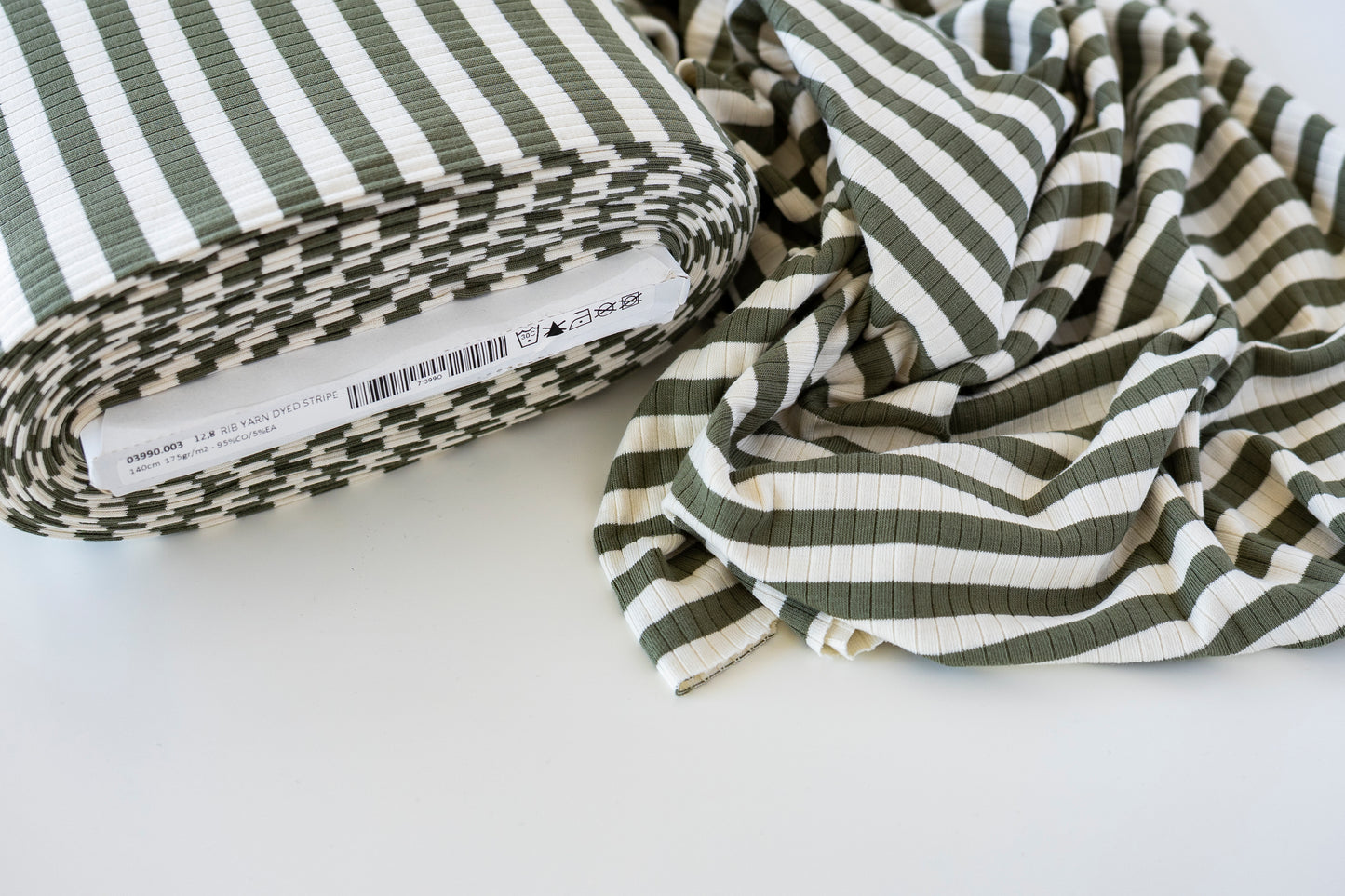 Yarn Dyed Stripe Rib - Pickle