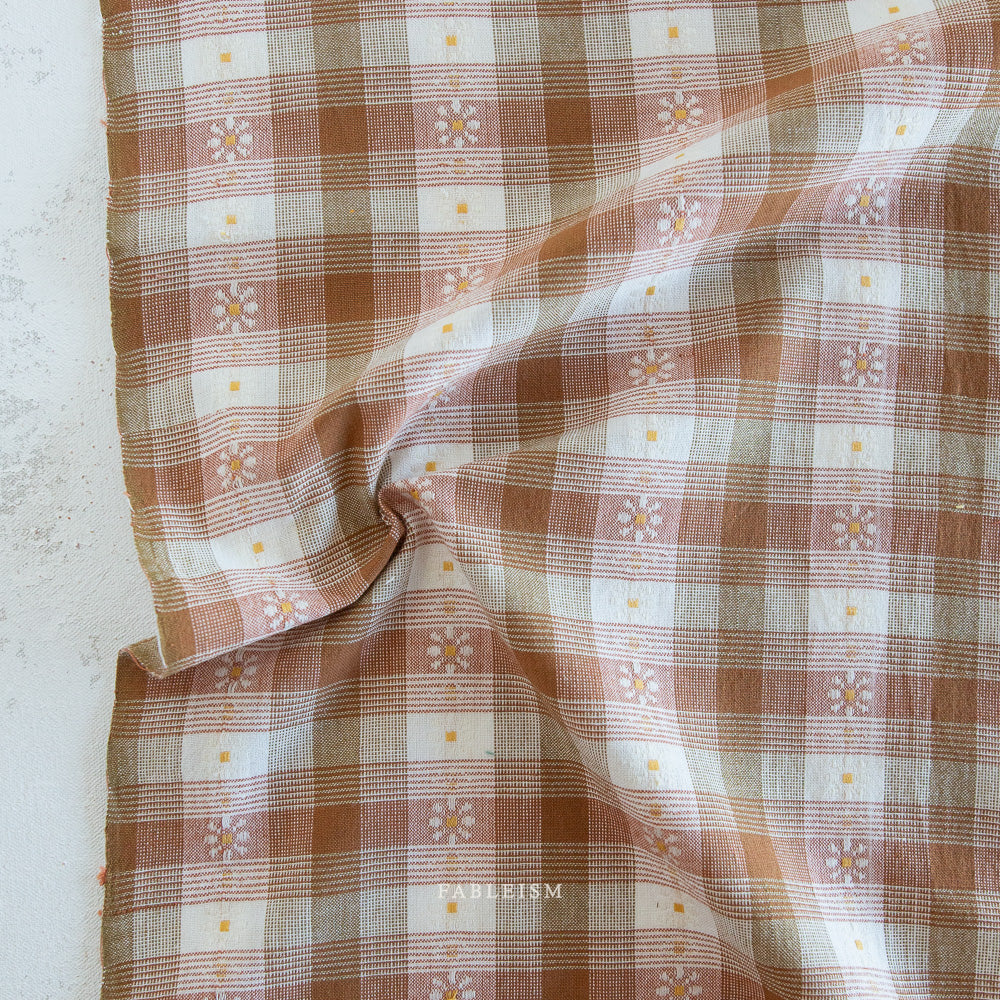 Golden Hour - Rose Gold Daisy Plaid