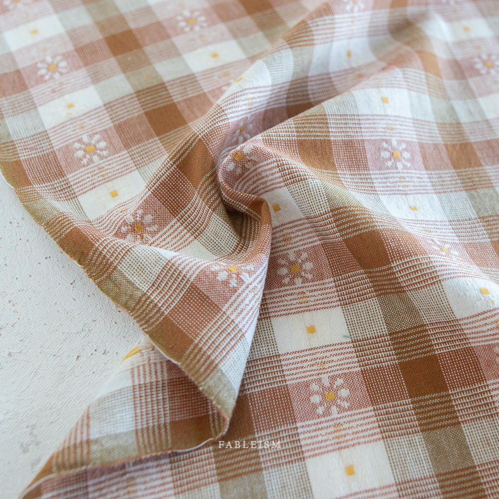 Golden Hour - Rose Gold Daisy Plaid