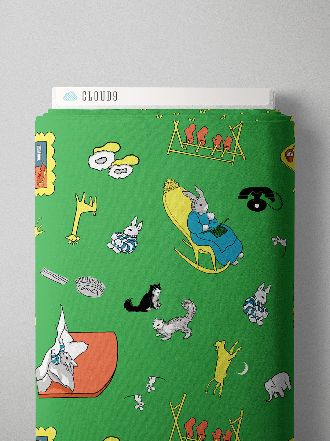 Goodnight Moon - Tossed Green by Cloud9 Fabrics | Open Studio Sewing