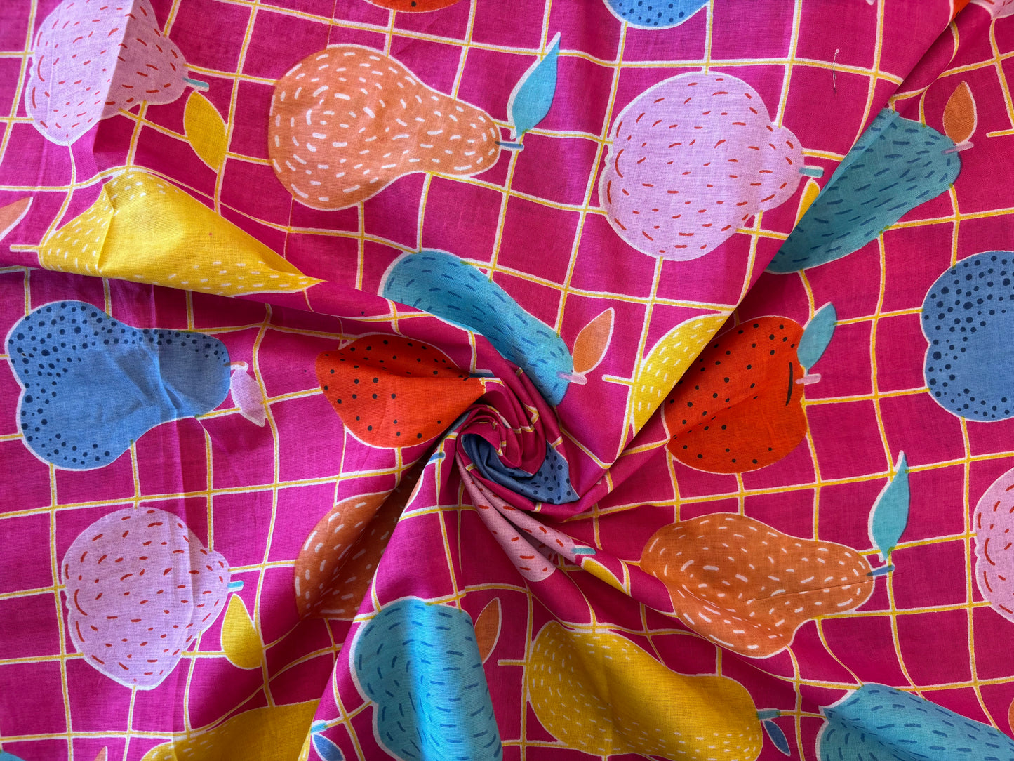 Indian Cotton Print - Fruit Grid