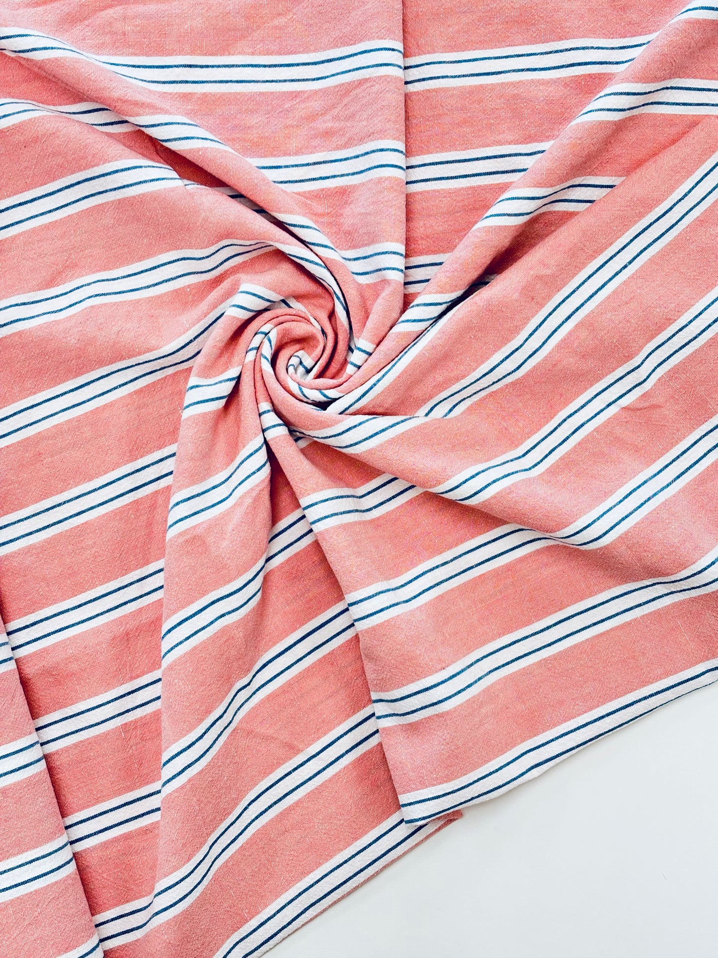 Fruit Stripe Linen Blend - Cotton Candy