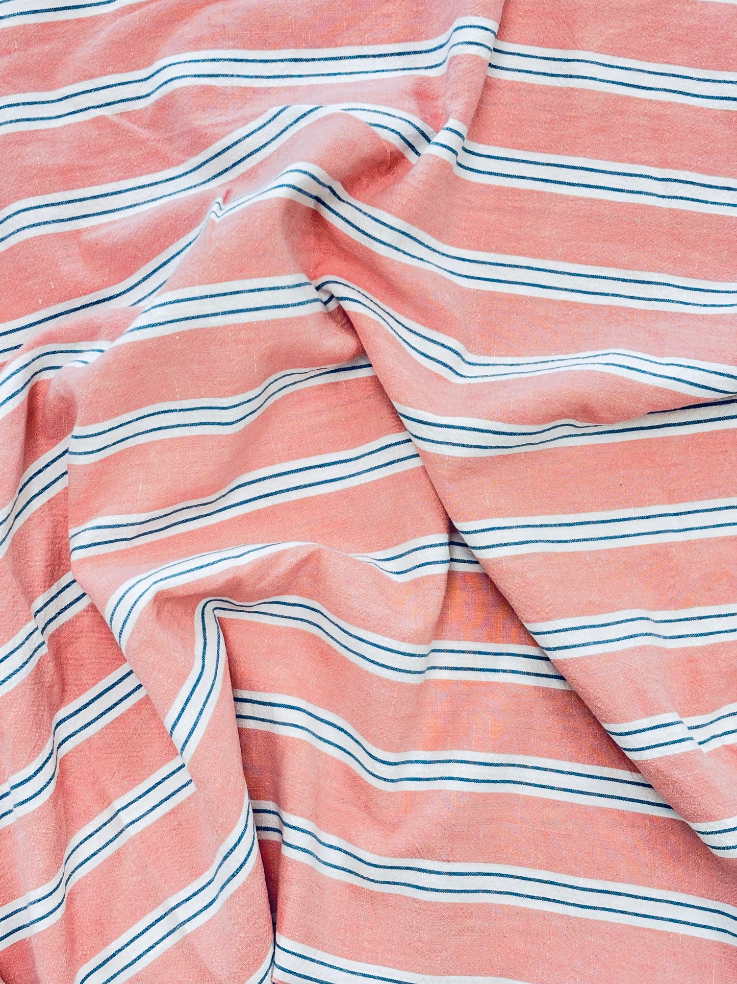 Fruit Stripe Linen Blend - Cotton Candy