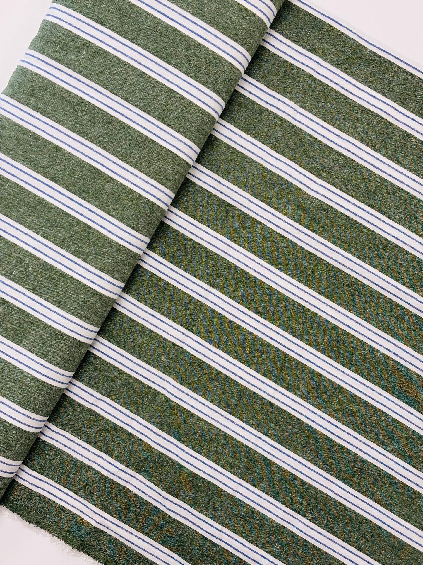Fruit Stripe Linen Blend - Green Melon