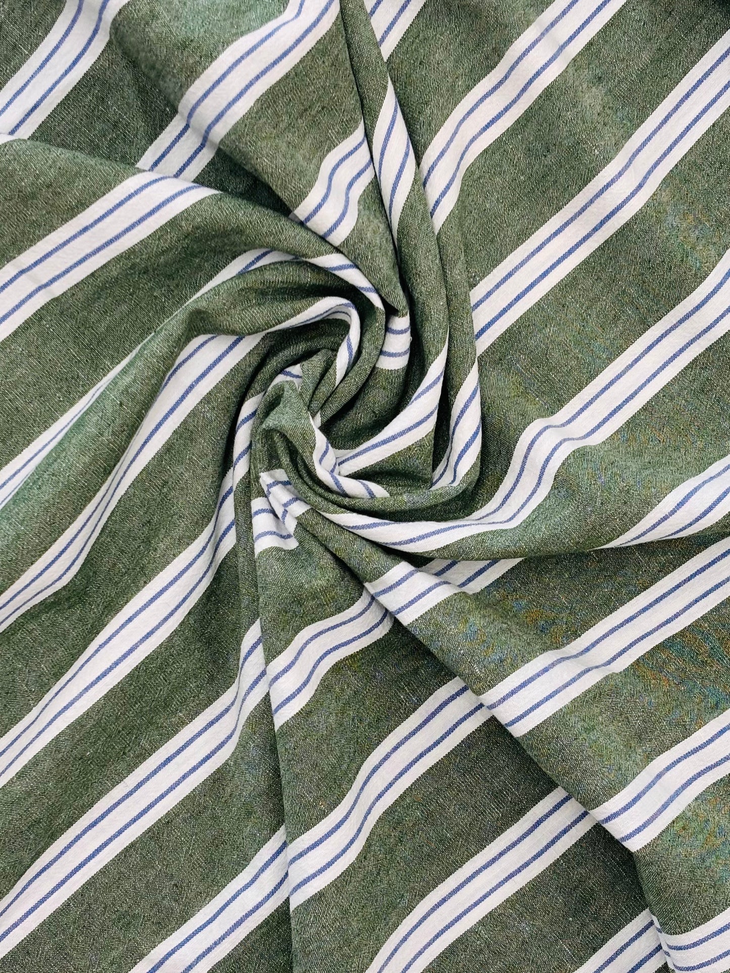 Fruit Stripe Linen Blend - Green Melon