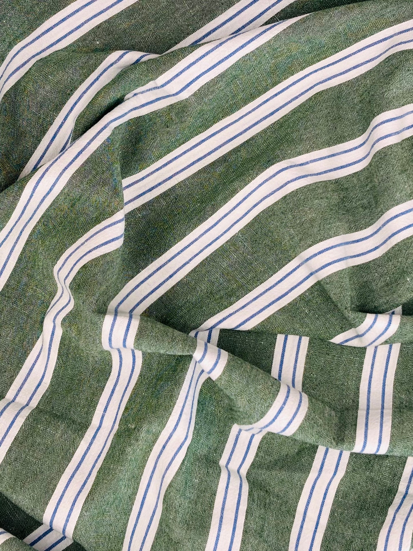 Fruit Stripe Linen Blend - Green Melon