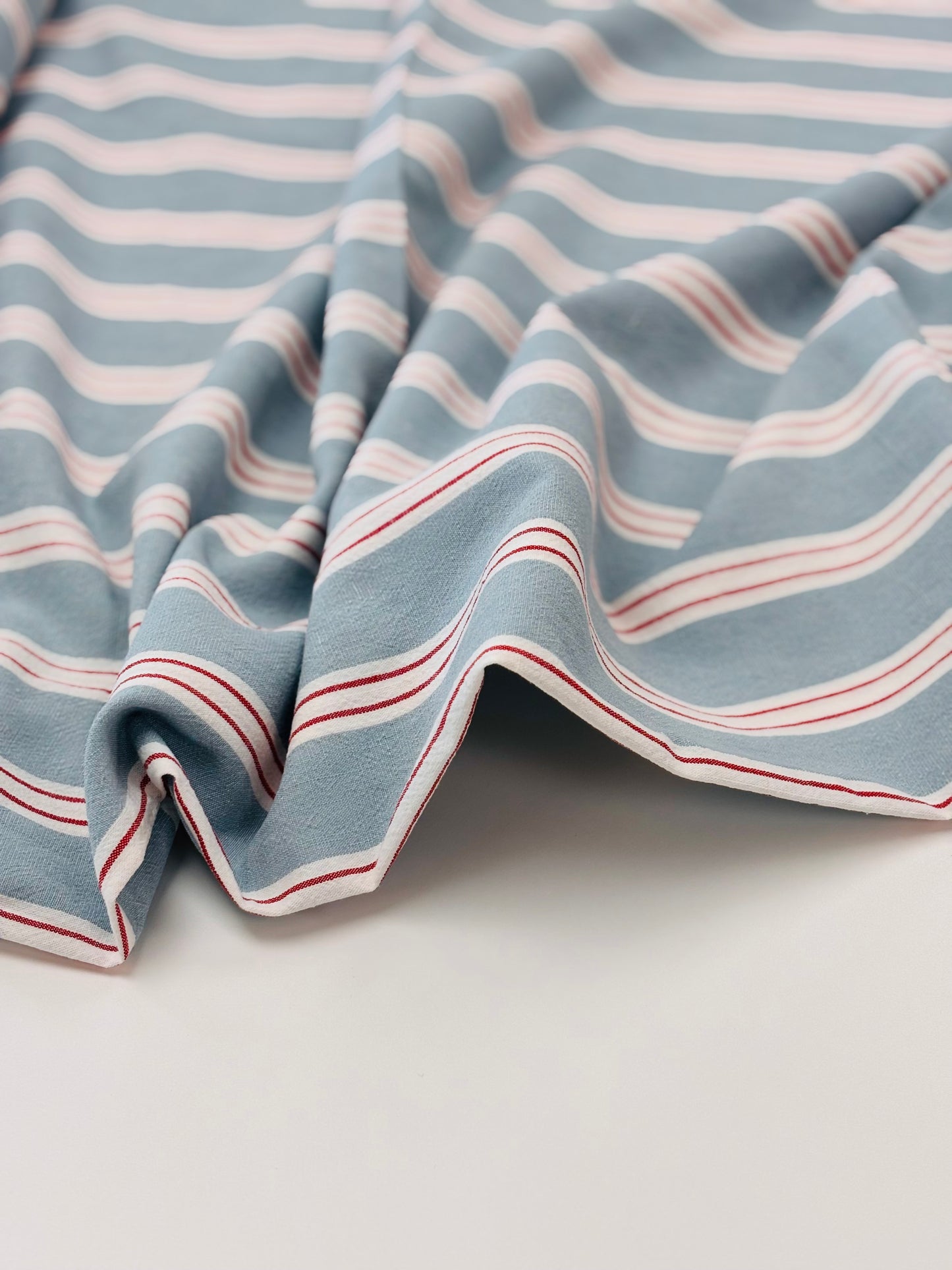 Fruit Stripe Linen Blend - Blueberry