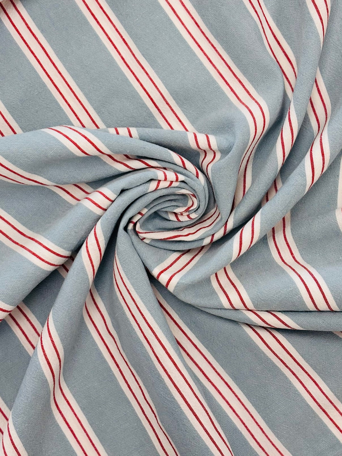 Fruit Stripe Linen Blend - Blueberry