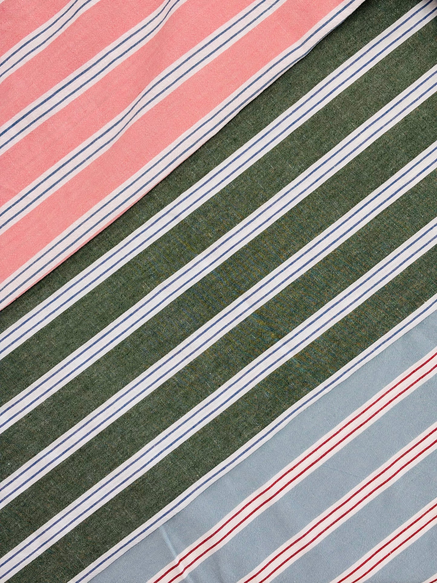 Fruit Stripe Linen Blend - Blueberry