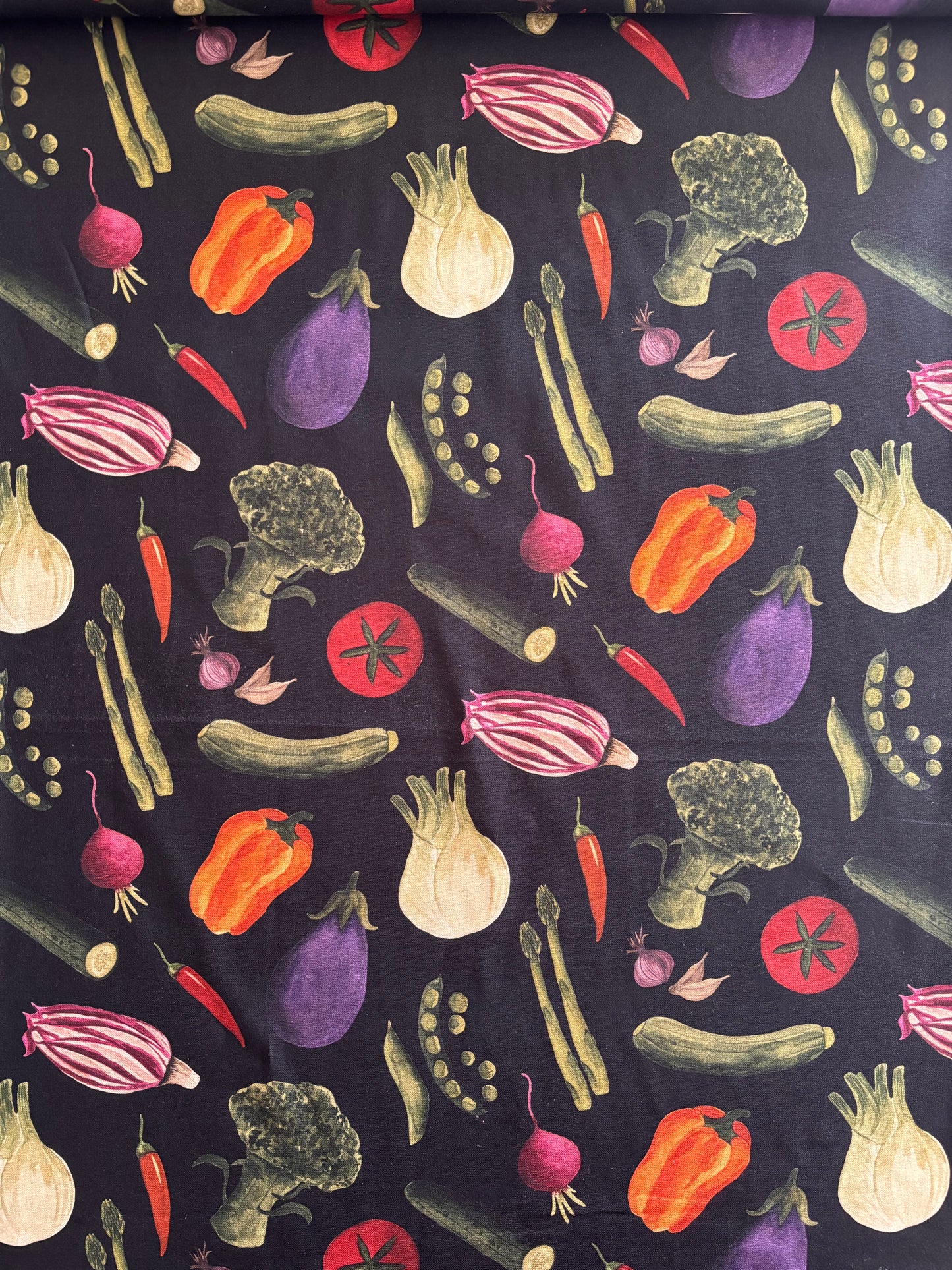 Vegetable Melange - Lightweight Canvas (Black)