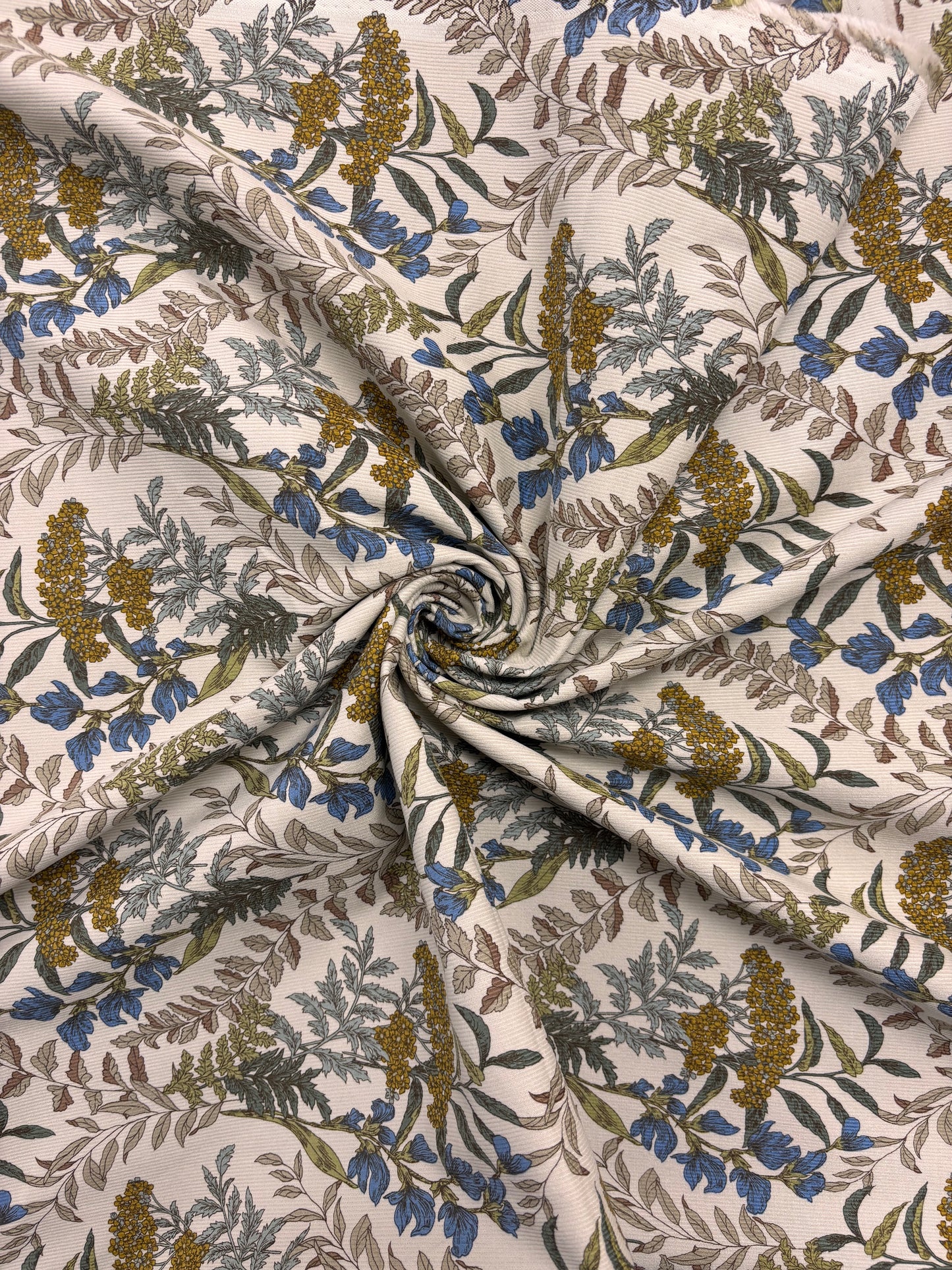 Hokkoh - Cream Floral Pinwale Corduroy