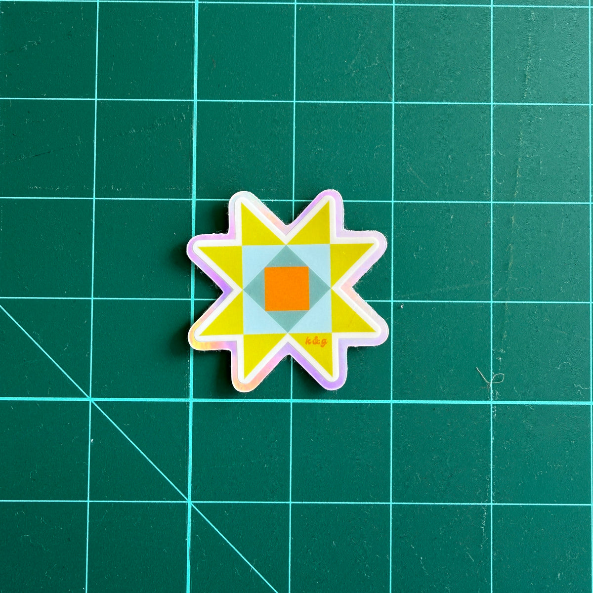 Holographic Quilt Star Sticker