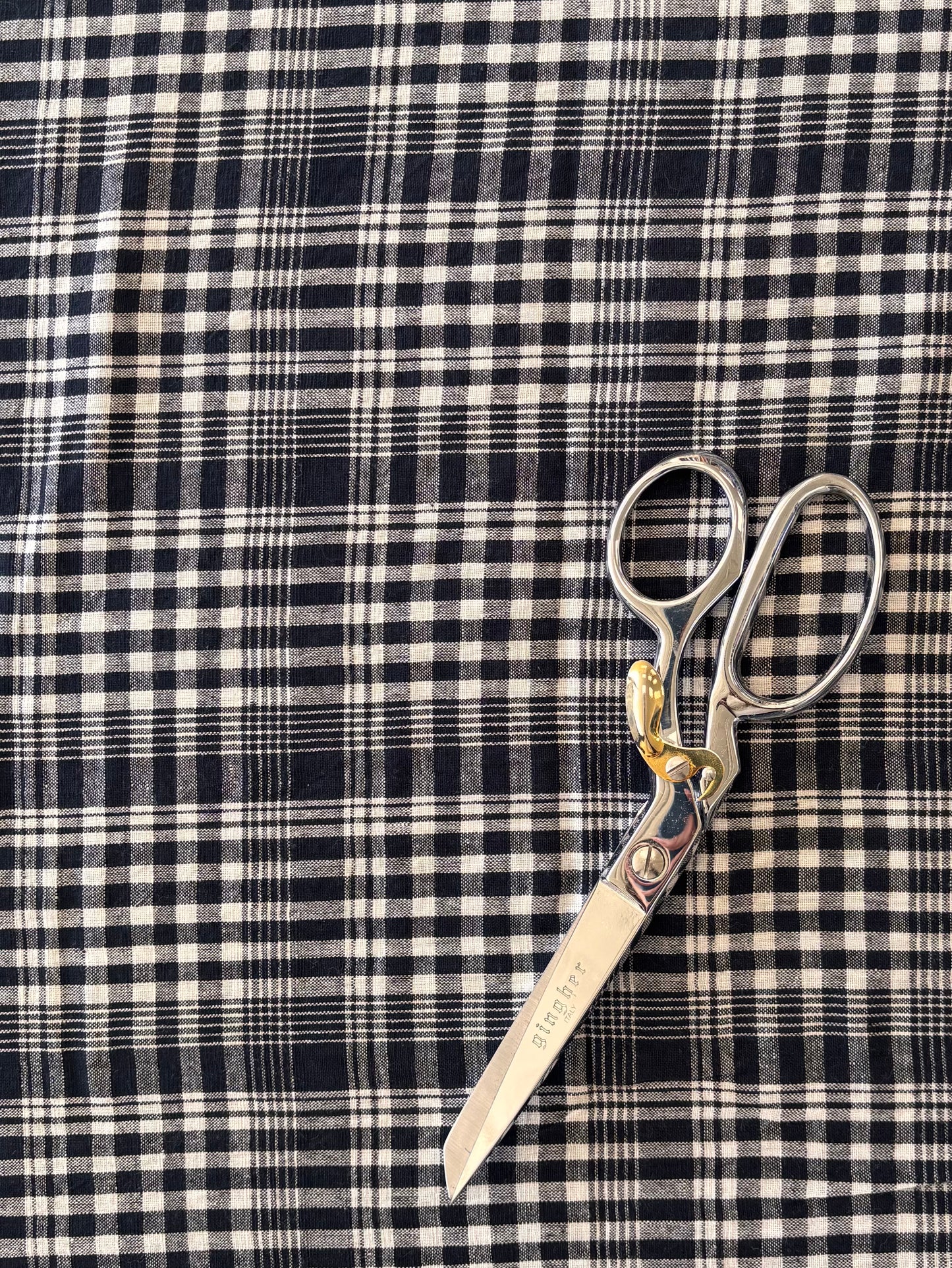 Cotton Handwoven - Black and White Plaid