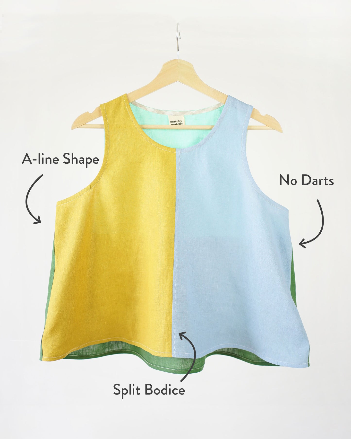 Matchy Matchy Sewing Club Peplum Split Tank - PDF Pattern