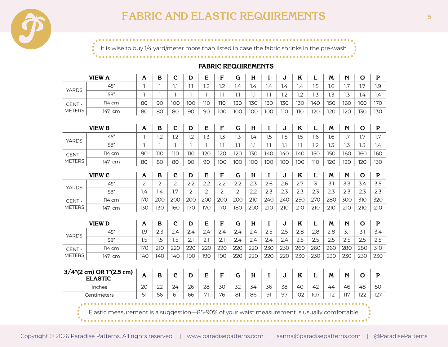 Paradise Patterns Rose Bottoms - PDF Pattern